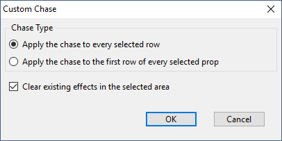 The Custom Chase dialog