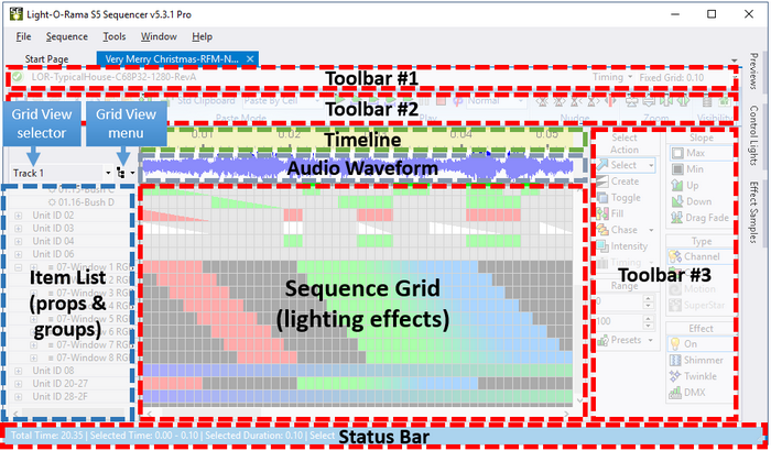 Areas within the Sequence Tab, Toolbar #3 Right