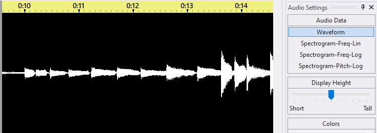 Audio displayed as waveform Audio displayed as waveform