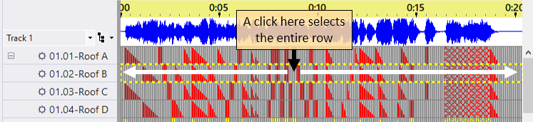 "Rows" selection mode - mouse click "Rows" selection mode - mouse click