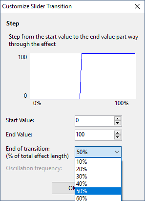 Customizing the end of the transition