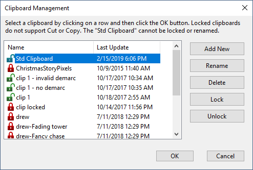 The Clipboard Management Window The Clipboard Management Window