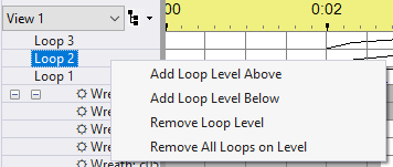 Menu when right-cliicking on a loop name Menu when right-cliicking on a loop name