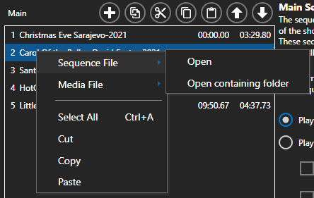 CreateShowSequenceFileSubmenu