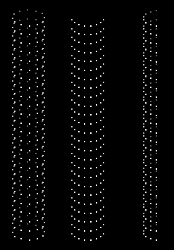 The column shape: 1 full coverage, and 2 half coverage examples The column shape: 1 full coverage, and 2 half coverage examples