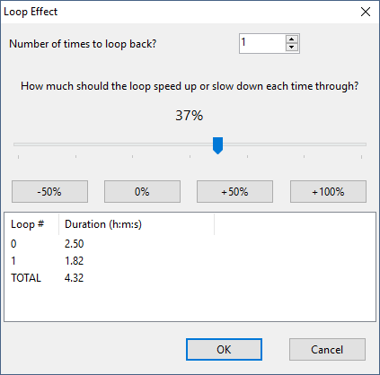 Loop Effect dialog Loop Effect dialog