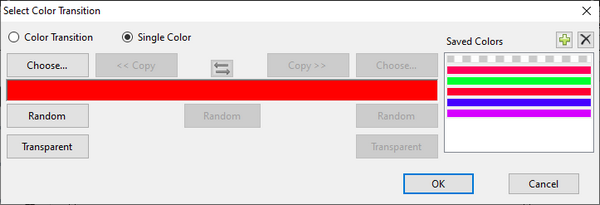 The Select Color Transition Window (single color mode) The Select Color Transition Window (single color mode)