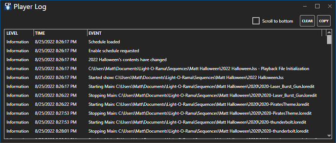 The Player Log The Player Log