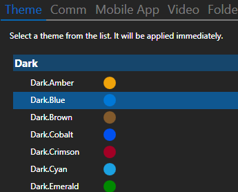 Theme selection