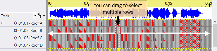 "Rows" selection mode - mouse drag "Rows" selection mode - mouse drag