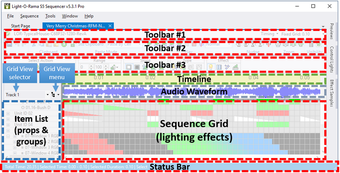 Areas within the Sequence Tab Areas within the Sequence Tab