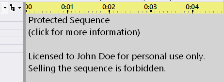 What the user sees when they open the protected sequence (with the supplementary text entered above) What the user sees when they open the protected sequence (with the supplementary text entered above)