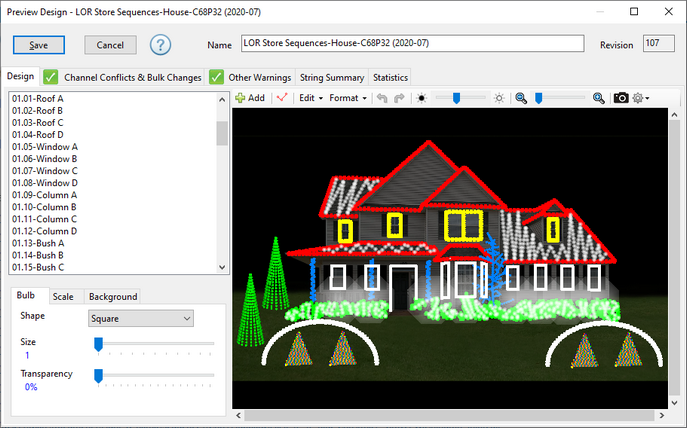 The Preview Design window showing a sample preview The Preview Design window showing a sample preview