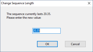 The Change Sequence Length dialog The Change Sequence Length dialog