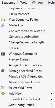 The Sequence Menu The Sequence Menu