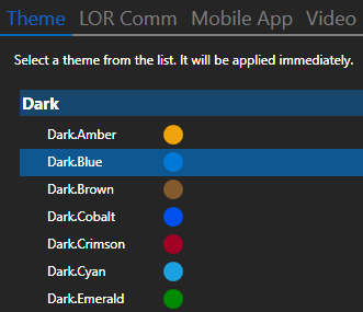 Theme selection