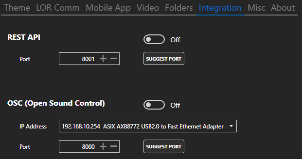SettingsIntegration