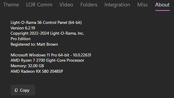 The Light-O-Rama Software Package > Control Panel > Settings