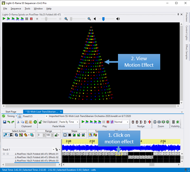 The Playback Window displaying a motion effect The Playback Window displaying a motion effect