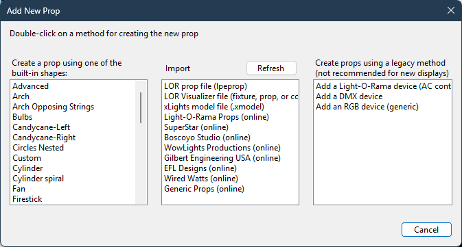 Add New Prop dialog