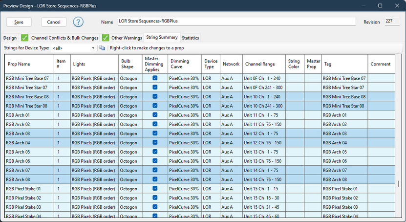 The String Summary tab The String Summary tab