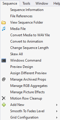 The Sequence Menu The Sequence Menu