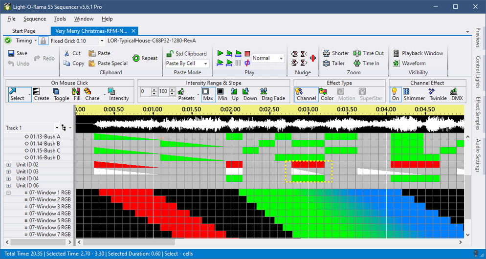 The Sequencer with an open sequence The Sequencer with an open sequence
