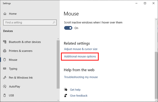 Windows 10 Mouse Settings Windows 10 Mouse Settings