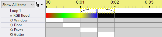 A sequence with a loop starting at 1 second and ending at 2 seconds