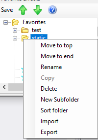 Right-click menu Right-click menu