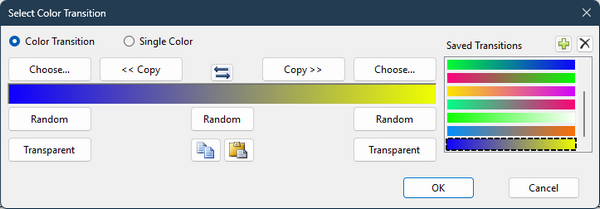The Select Color Transition Window (color transition mode)