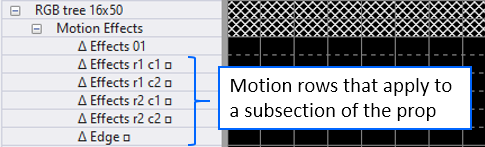 Motion effect rows in a sequence Motion effect rows in a sequence