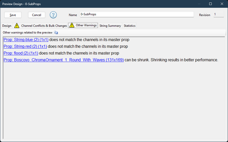 The Other Warnings tab The Other Warnings tab