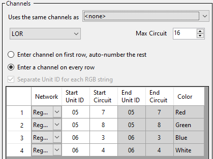 This prop uses 2 channels on controller 05 and 2 channels on controller 06 This prop uses 2 channels on controller 05 and 2 channels on controller 06