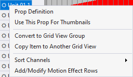 Menu for a regular channel or RGB channel in the "Show All Items" grid view Menu for a regular channel or RGB channel in the "Show All Items" grid view