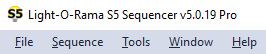 The S5 Sequencer's menu bar The S5 Sequencer's menu bar