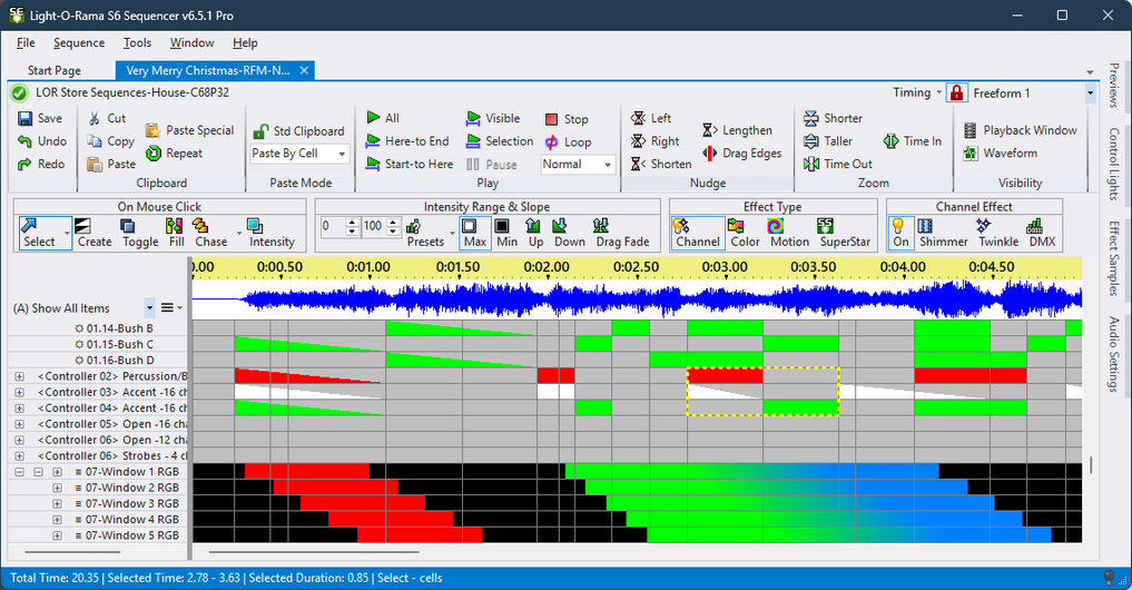 The Sequencer with an open sequence The Sequencer with an open sequence