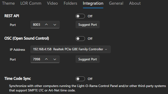 SettingsIntegration