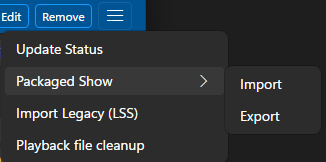 Create Shows menu