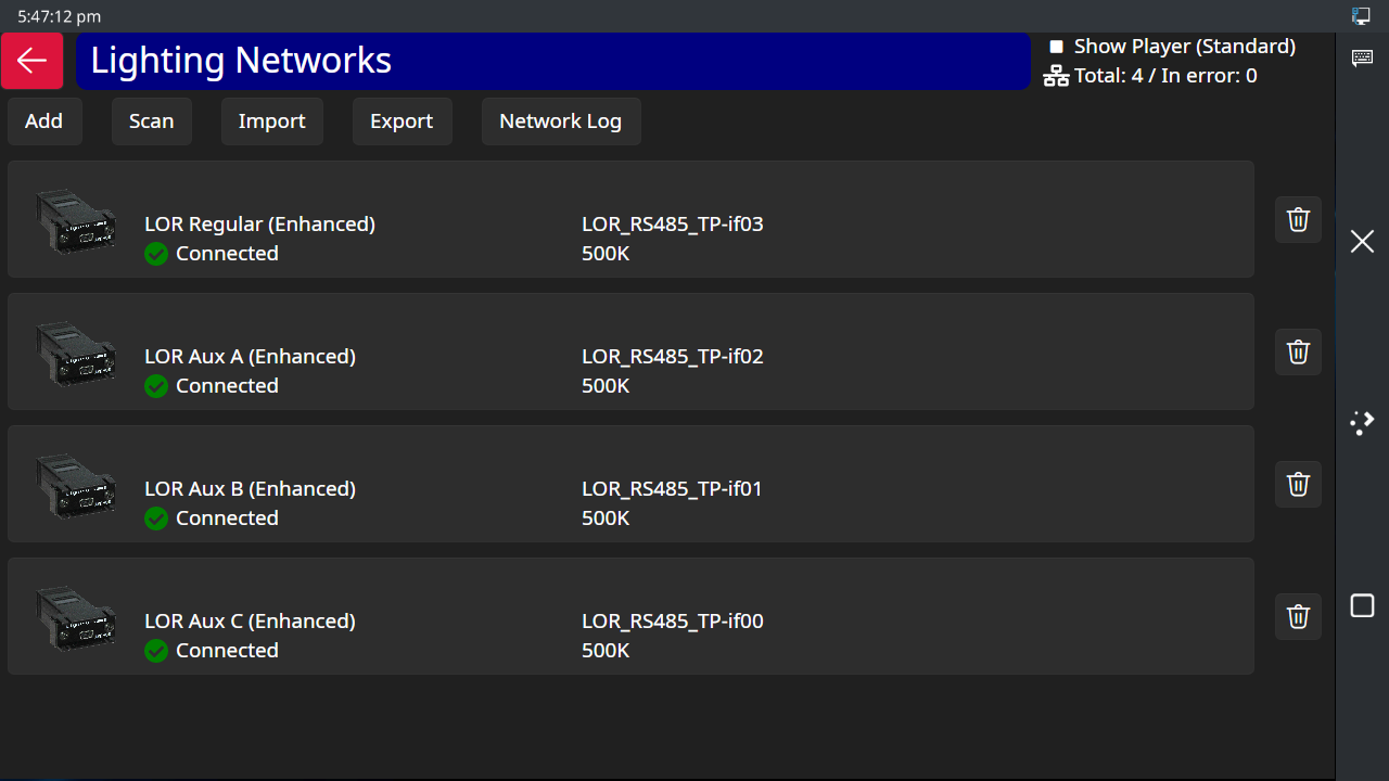 The Lighting Networks Screen