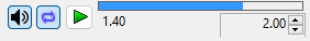Continuous playback. 1.4 seconds into a 2.0 second effect.