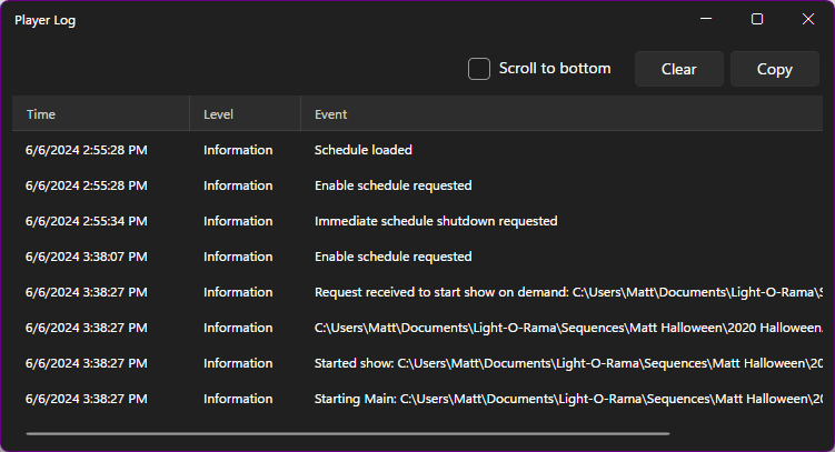 The Player Log The Player Log