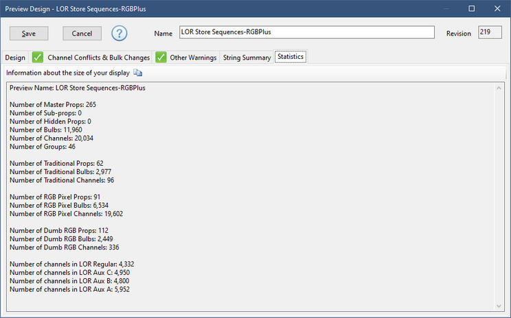 The Statistics tab