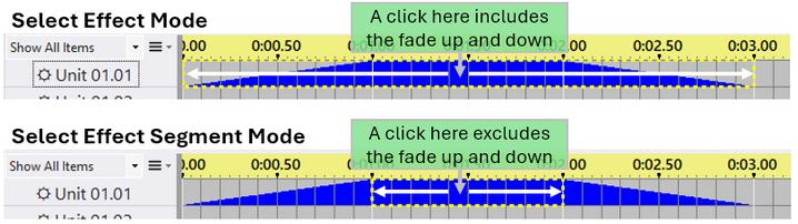 Select Effect Mode vs. Select Effect Segment Mode Select Effect Mode vs. Select Effect Segment Mode