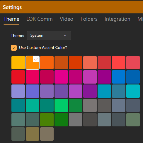 Selecting a custom accent color