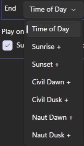 Selecting the type of time