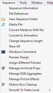 The Sequence Menu The Sequence Menu