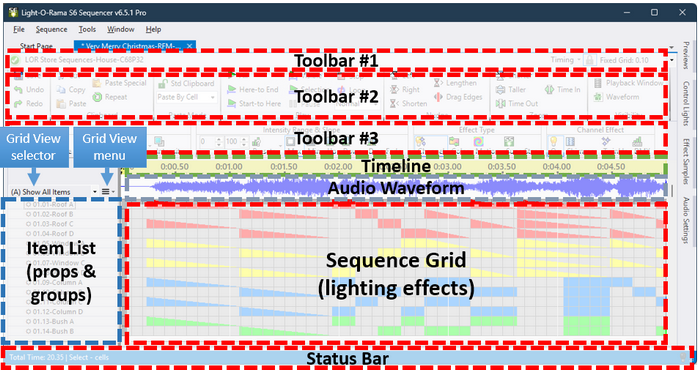 Areas within the Sequence Tab Areas within the Sequence Tab
