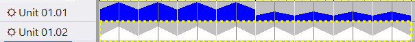 Top line shows the original fades, bottom line shows the result of applying toolbar intensity range of 25-75% Top line shows the original fades, bottom line shows the result of applying toolbar intensity range of 25-75%