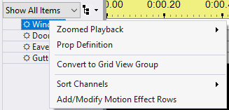 Right-click menu Right-click menu